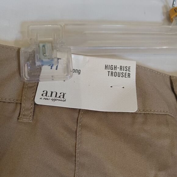 a.n.a. Women's Loose Fit Wide Leg Tall Tan Trousers 4 Tall - Picture 5 of 7